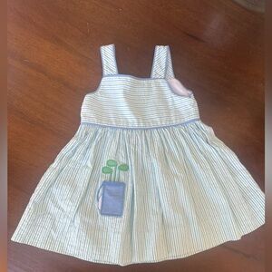 Little English Blue and Green Striped Dress